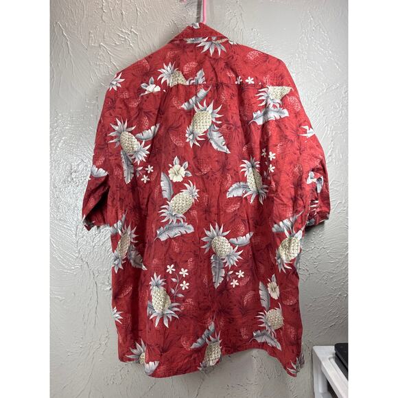 Pierre Carrdin Hawaiian Mens Short Sleeve Button Up Shirt Pineapple Print Sz XL - Picture 2 of 5